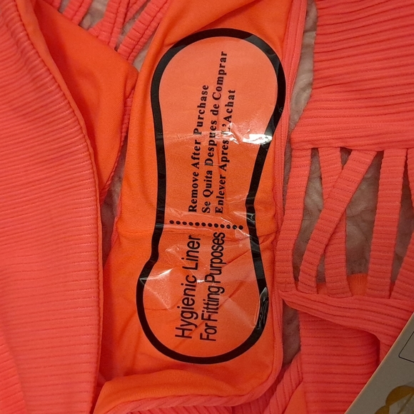 Tinibikini Orange Ribbed High Waisted Bikini - Picture 4 of 4
